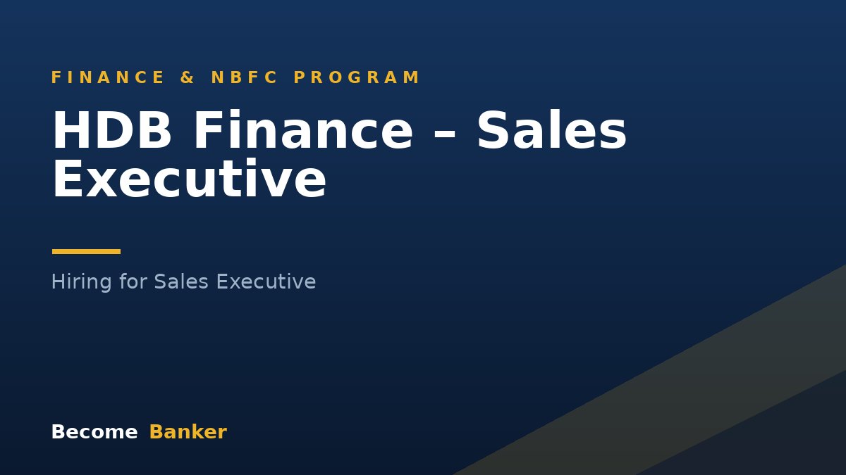 HDB Finance – Sales Executive