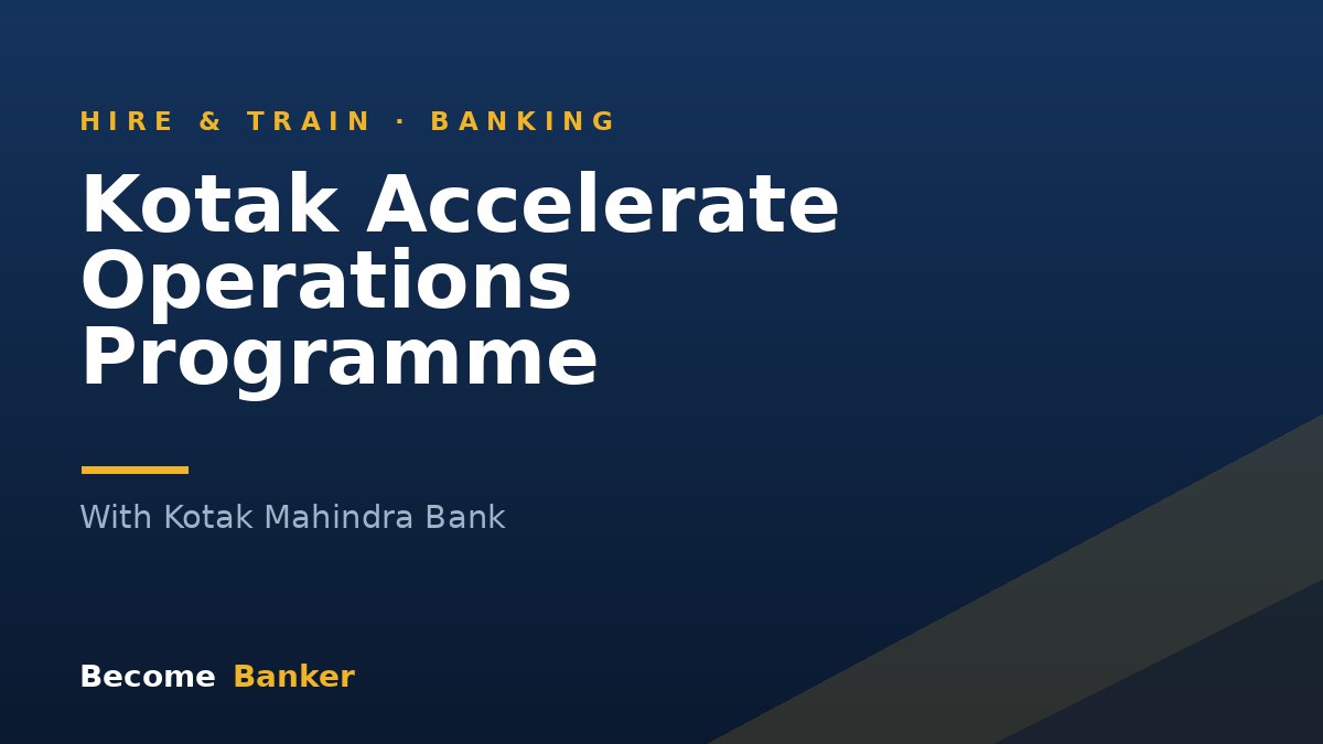 Kotak Accelerate Operations Programme